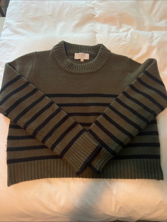 La Ligne Sweaters - La Ligne Olive & Black Horizontal-Stripe Crewneck Sweater